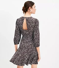 Dotted Godet Mini Flare Dress