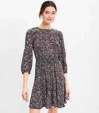 Dotted Godet Mini Flare Dress