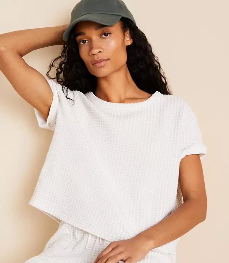 Lou & Grey Gingham Jacquard Tee