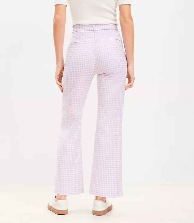 Petite Belted Sutton Kick Crop Pants Gingham
