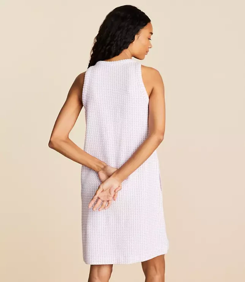 Lou & Grey Gingham Jacquard Halter Mini Pocket Dress