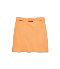 Belted Cotton Linen Skirt