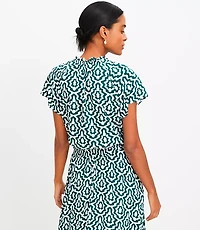 Front Tie Bubble Blouse