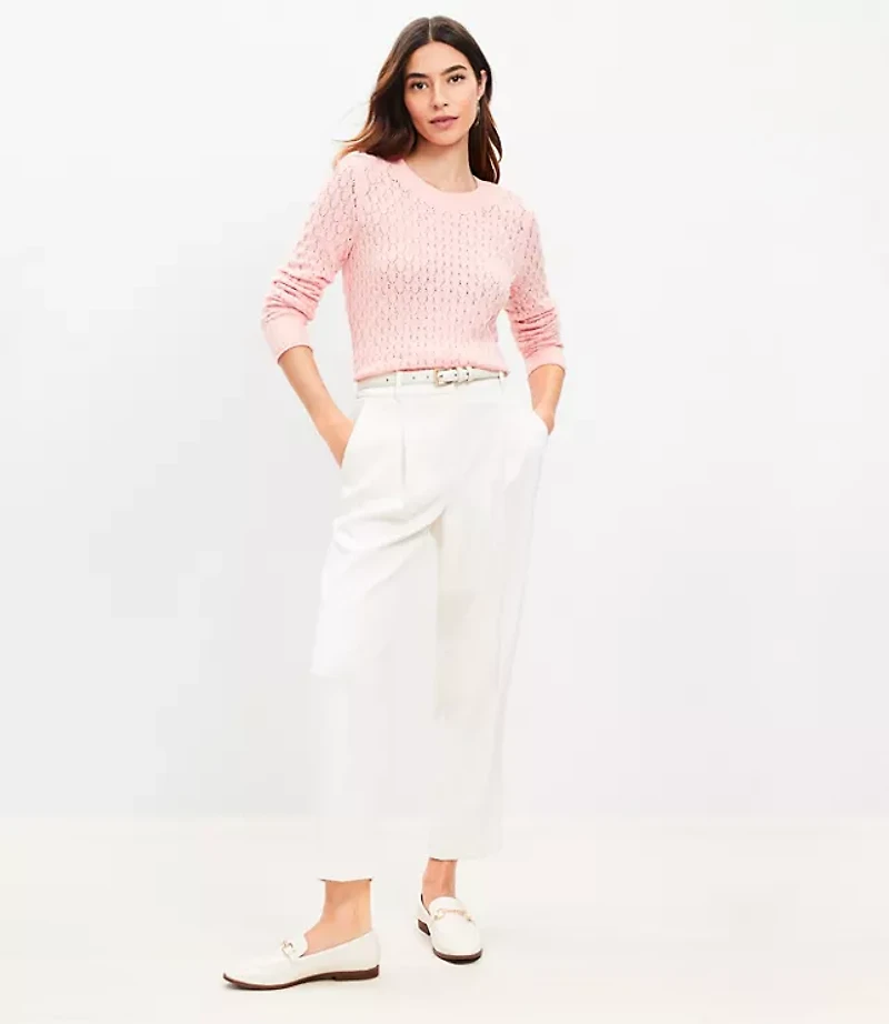 Petite Pleated Tapered Pants in Crepe