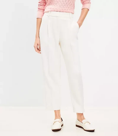 Petite Pleated Tapered Pants in Crepe