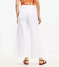 Horn Buckle Wide Leg Pants in Pique