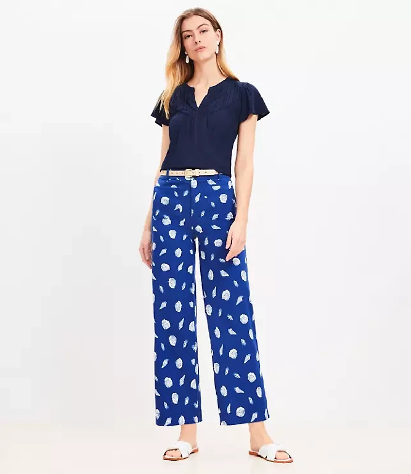 Palmer Wide Leg Crop Pants Shell Print