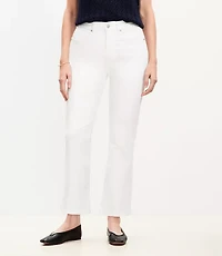 Petite Curvy High Rise Kick Crop Jeans White