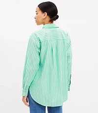 Petite Striped Oversized Everyday Shirt