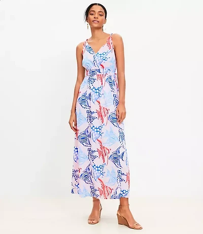 Fish Double Side Tie Maxi Dress