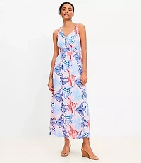 Fish Double Side Tie Maxi Dress