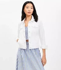 Petite Denim Trucker Jacket White