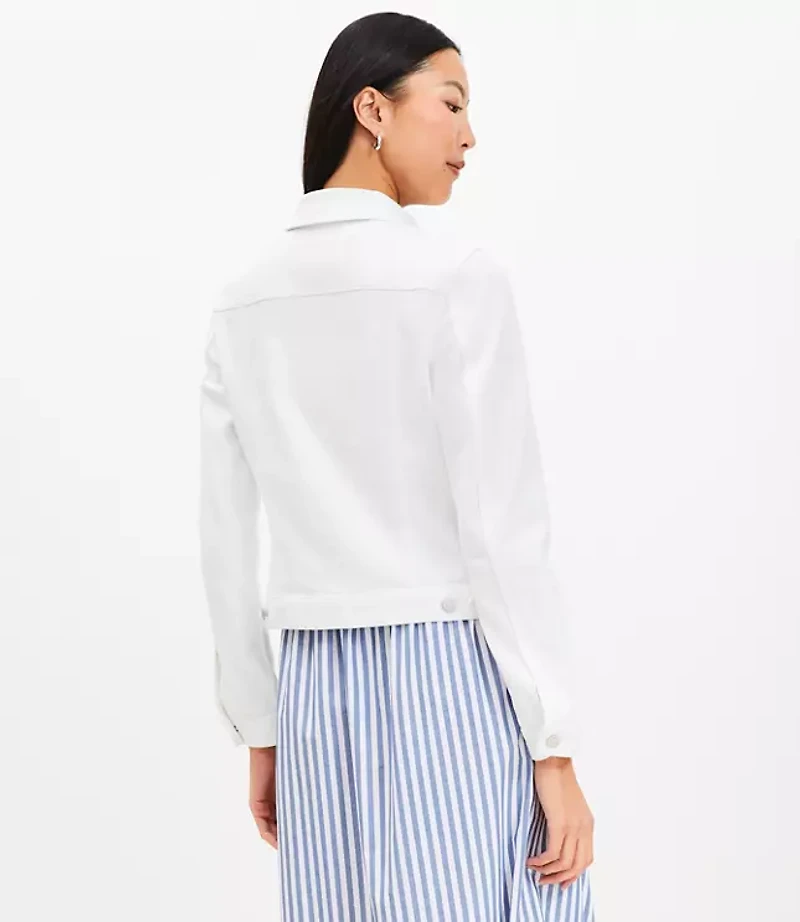 Petite Denim Trucker Jacket White