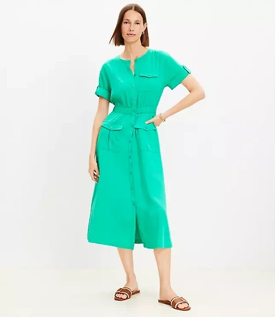 Petite Utility Midi Pocket Dress