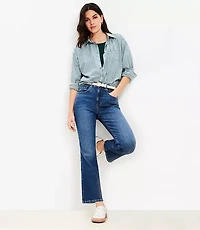 High Rise Kick Crop Jeans in Authentic Vintage Mid Wash