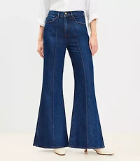High Rise Super Flare Jeans in Refined Mid Indigo Wash