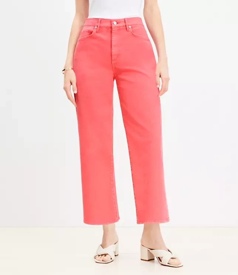 Curvy High Rise Wide Leg Crop Jeans Fresh Guava