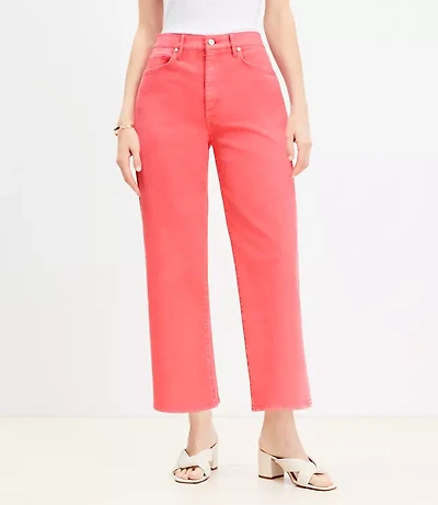 Curvy High Rise Wide Leg Crop Jeans Fresh Guava