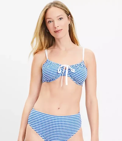LOFT Beach Gingham Front Tie Underwire Bikini Top