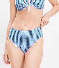 LOFT Beach Gingham High Waist Bikini Bottom