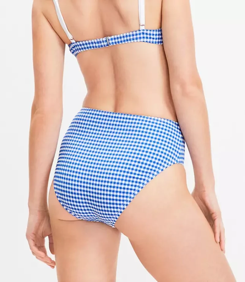 LOFT Beach Gingham High Waist Bikini Bottom