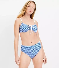 LOFT Beach Gingham High Waist Bikini Bottom