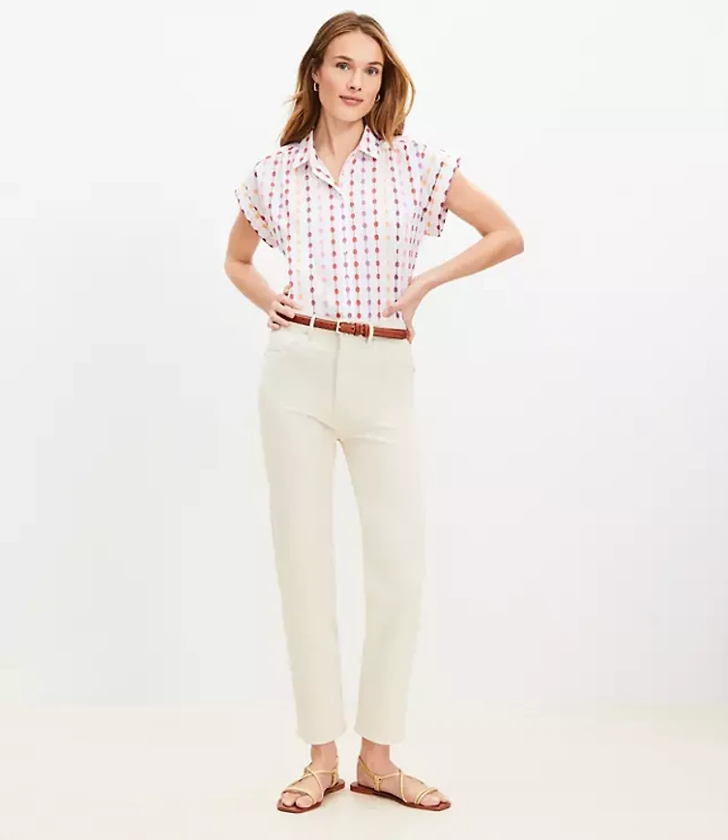 High Rise Slim Jeans in Popcorn
