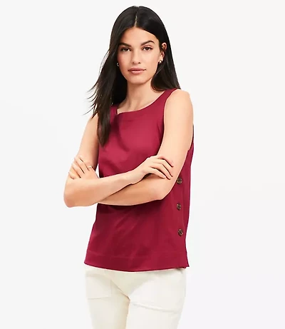Petite Side Button Tank Top
