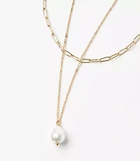 Pearlized Chain Layered Necklace