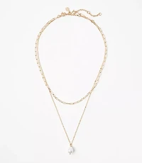 Pearlized Chain Layered Necklace