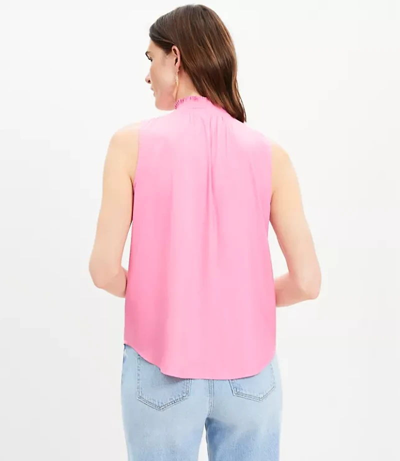Petite Pleated Ruffle Shell