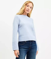 Boatneck Ribtrim Flare Sleeve Sweater