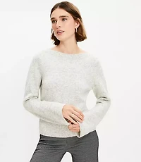 Boatneck Ribtrim Flare Sleeve Sweater