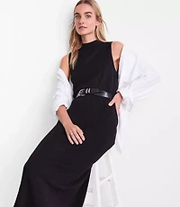 LOFT Versa Sleeveless Mock Neck Midi Sweater Dress