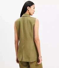 Linen Blend Double Breasted Vest