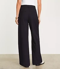 LOFT Versa Seasonless Stretch Double Pleat Wide Leg Pant