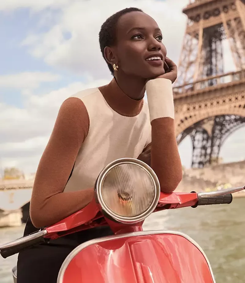 Colorblock Mock Neck Sweater