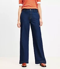 Curvy High Rise Wide Leg Jeans in Dark Rinse Wash