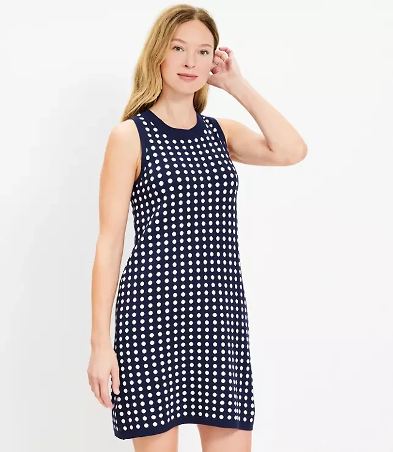 Dotted Mini Shift Dress