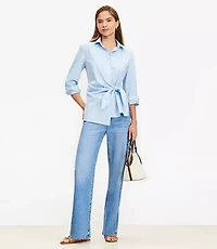 Petite Poplin Wrap Shirt