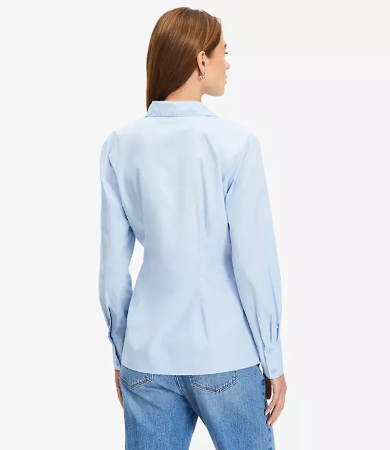 Petite Poplin Wrap Shirt