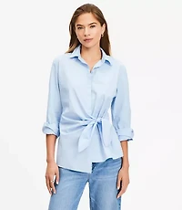 Petite Poplin Wrap Shirt