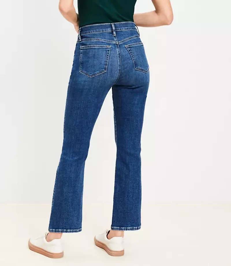 Petite High Rise Kick Crop Jeans in Authentic Vintage Mid Wash