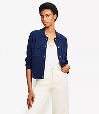 Petite Collared Sweater Jacket