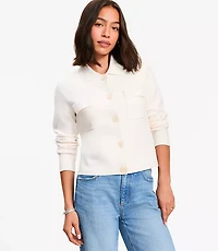 Petite Collared Sweater Jacket