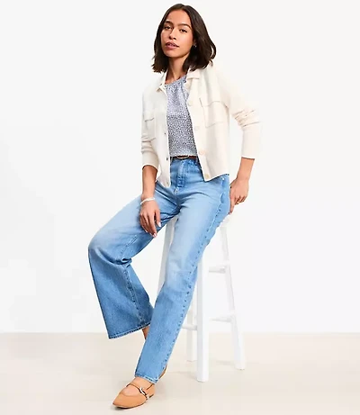 Petite Collared Sweater Jacket