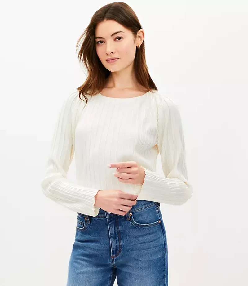 Pleated Jersey Blouse