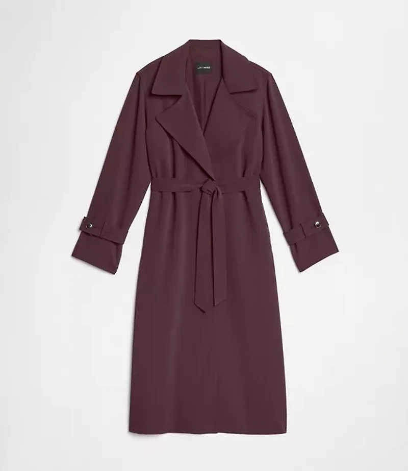 LOFT Versa Crepe Drape Oversized Trench Coat