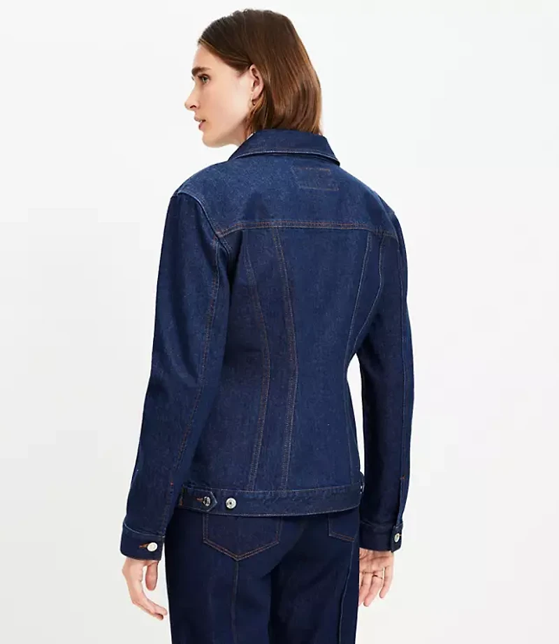 Seamed Denim Trucker Jacket in Classic Rinse Wash