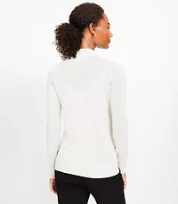 Shimmer Sheer Mock Neck Sweater